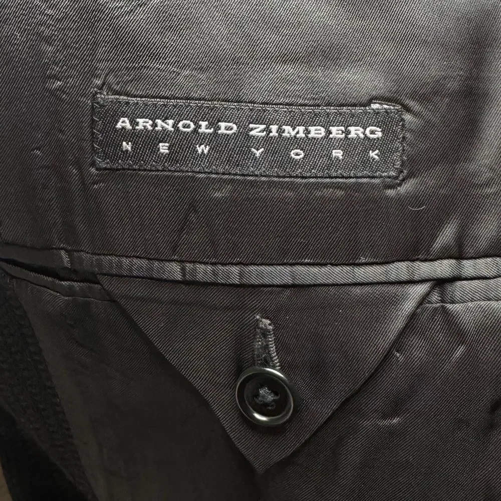 Arnold Zimberg Black Wool Blazer Jacket size 48R - Picture 5 of 8